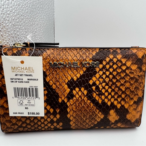 Michael Kors Marigold Snakeskin Wallet - Picture 1 of 6